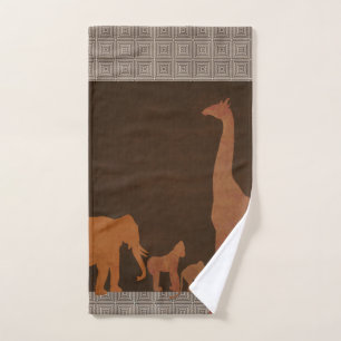 Brown Safari Jungle Zootiere Badhandtuch Set
