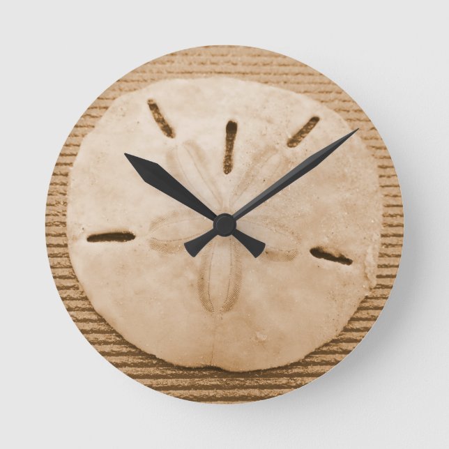 Brown Sand Dollar Runde Wanduhr (Vorderseite)