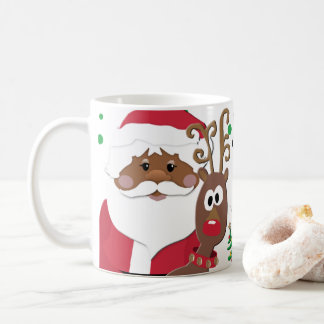 Brown Santa und Rudolph spielerisch Weihnachts-Tas Tasse