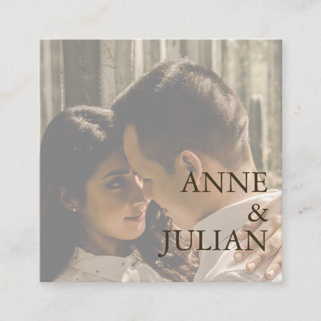 Brown Scannable QR Code Wedding Enclosure Card Begleitkarte (Vorderseite)