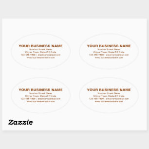 Brown Schlicht Text Business Brand on White Ovaler Aufkleber