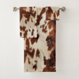 Brown Schwarz-weiß Cowhide Badhandtuch Set