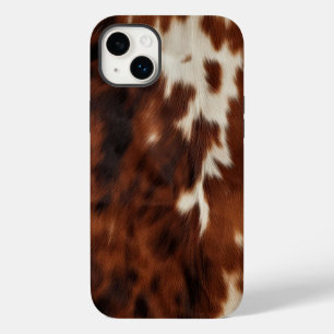Brown Schwarz-weiß Cowhide Case-Mate iPhone 14 Plus Hülle