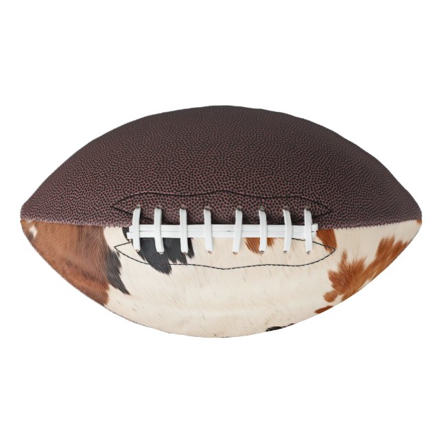 Brown Schwarz-weiß Cowhide Football (Vorderseite)