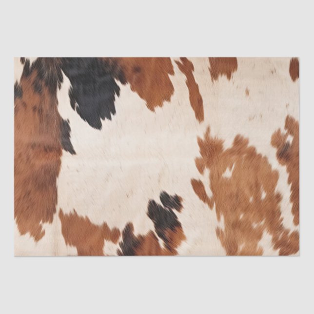 Brown Schwarz-weiß Cowhide Seidenpapier (Vorderseite)