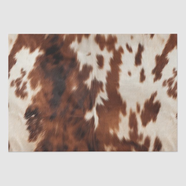 Brown Schwarz-weiß Cowhide Seidenpapier (Vorderseite)