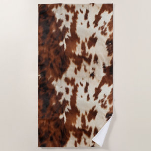 Brown Schwarz-weiß Cowhide Strandtuch