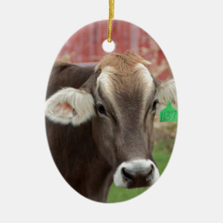 Brown-Schweizer-Kuh Keramikornament