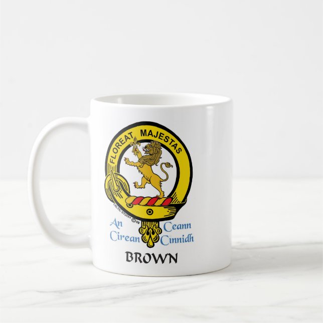 BROWN Scottish Clan Wappen Tasse (Links)