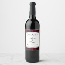 Brown Scottish Wedding Wine Label