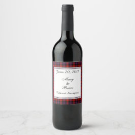 Brown Scottish Wedding Wine Label Weinetikett
