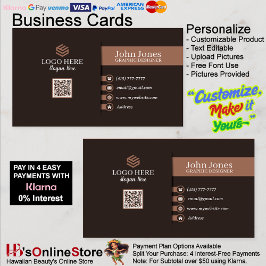 Brown Sepia QR Code Business Cards 24 Pack von 100 Visitenkarte