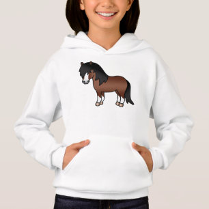 Brown Shetland Pony Niedlicher Cartoon Illustratio Hoodie