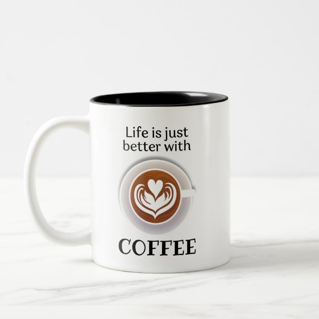 Brown Simple Coffee Quote Tasse (Links)