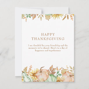 Brown Simple Happy Thanksgiving Card Feiertagskarte