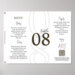 Brown Simple Modern Tri-Fold Wedding Menu Poster