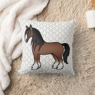 Brown Sinti und Roma Vanner Clydesdale Shire Carto Kissen