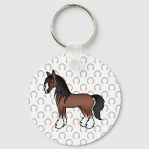 Brown Sinti und Roma Vanner Clydesdale Shire Carto Schlüsselanhänger