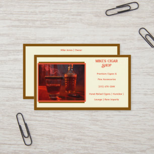 Brown Smoke Cigar Shop Business Card Visitenkarte