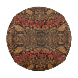 Brown Snake Skin Print Baseball