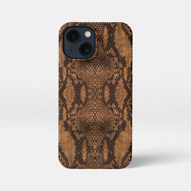 Brown Snake Skin Print iPhone Hülle (Rückseite)