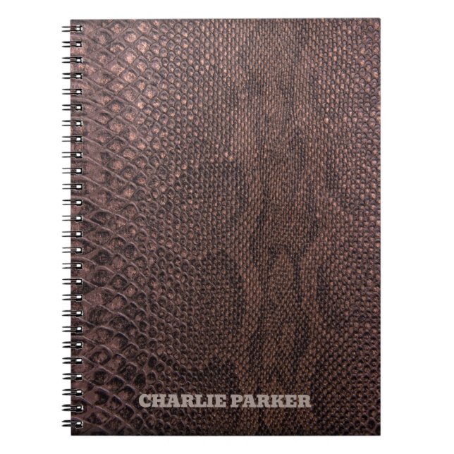 Brown Snakeskin Animal Print Notebook Notizblock (Vorderseite)