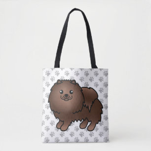 Brown Spitz Niedlich Cartoon Dog & Paws