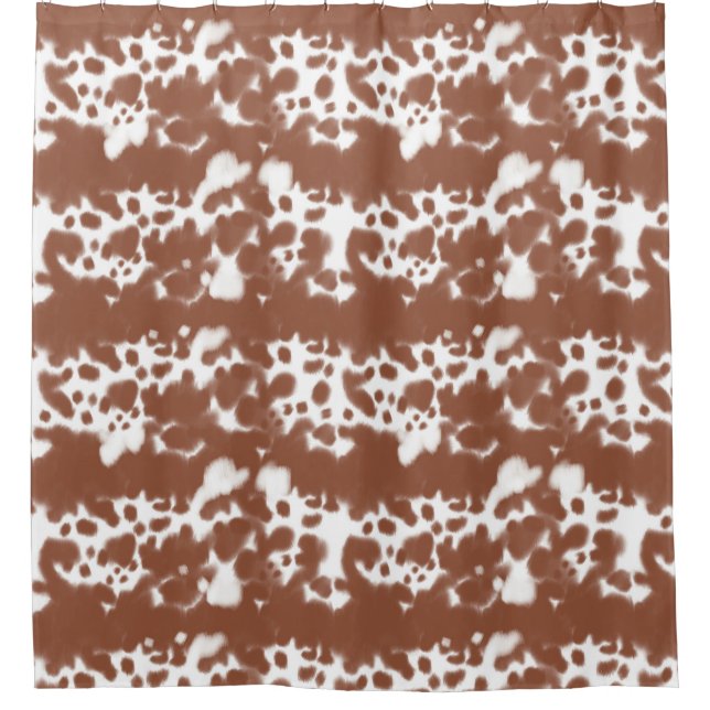 Brown spotted cow hide duschvorhang (Vorderseite)