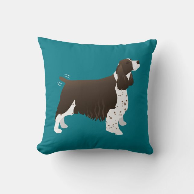 Brown Springer Spanel Basic Breed Customizable Kissen (Vorderseite)