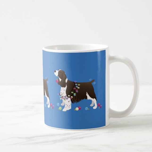 Brown Springer Spaniel WeihnachtsIllustration Kaffeetasse (Rechts)