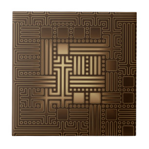 Brown Square Bronze Tone Maze Keramik Tile Fliese