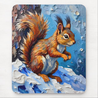 Brown Squirrel in the Snow Mousepad
