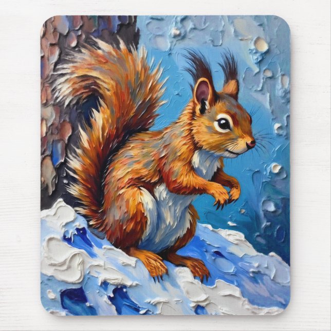 Brown Squirrel in the Snow Mousepad (Vorne)