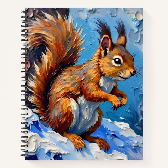 Brown Squirrel in the Snow Notizbuch (Vorderseite)