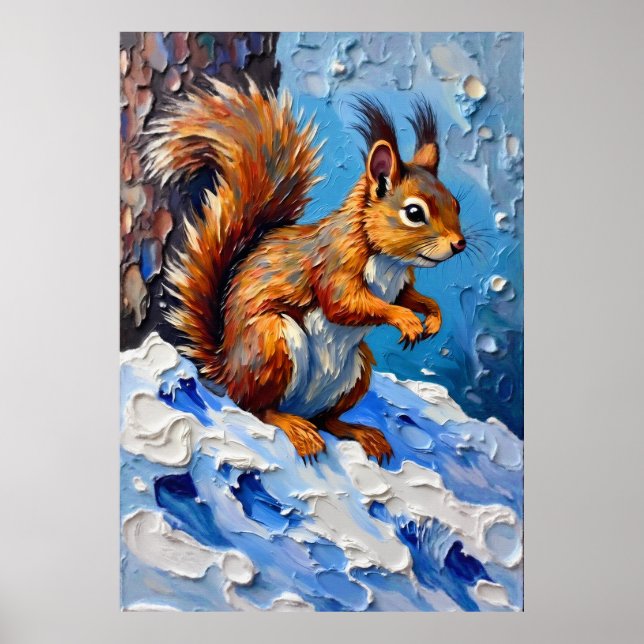 Brown Squirrel in the Snow Poster (Vorne)