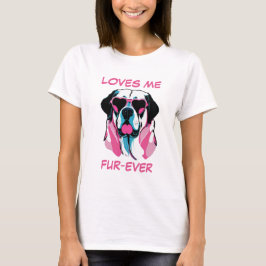 Brown St Bernard Pink Herzförmige Sonnenbrille T-Shirt