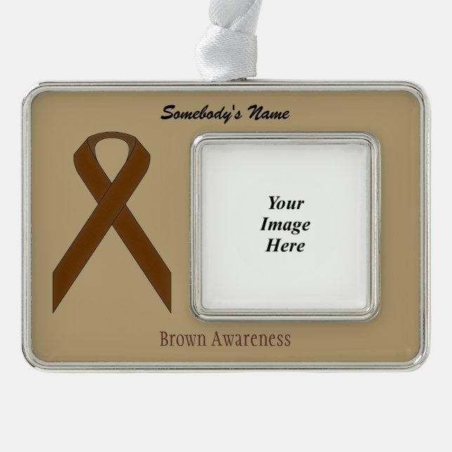 Brown Standard Ribbon Tmpl(H-O) von Kenneth Yoncic Rahmen-Ornament Silber (Vorderseite)