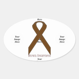 Brown Standard Ribbon von Kenneth Yoncich Ovaler Aufkleber