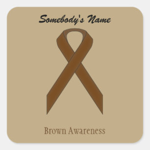 Brown Standard Ribbon von Kenneth Yoncich Quadratischer Aufkleber