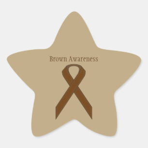Brown Standard Ribbon von Kenneth Yoncich Stern-Aufkleber
