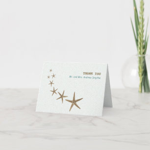 Brown Starfish Blank Folded Note Card Dankeskarte