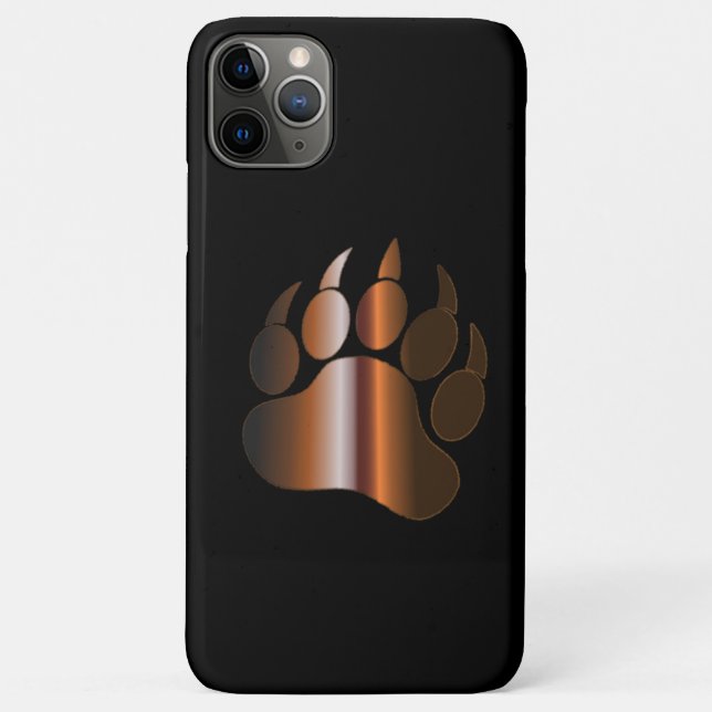 BROWN STEEL BEAR PAW ON BLACK Case-Mate iPhone HÜLLE (Rückseite)