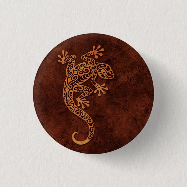 Brown-Steinkletternder Gecko Button (Vorderseite)