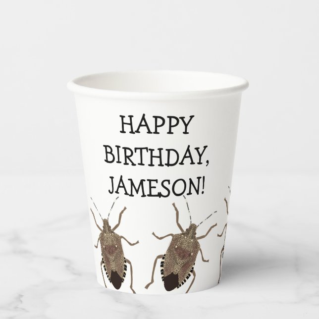 Brown Stink Bug Illustration Personalisiertes Part Pappbecher (Vorderseite)