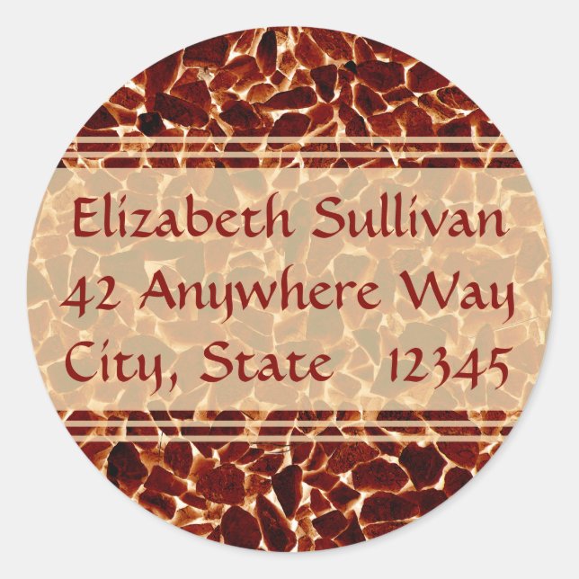 Brown Stones Textured Address Stickers (Vorderseite)