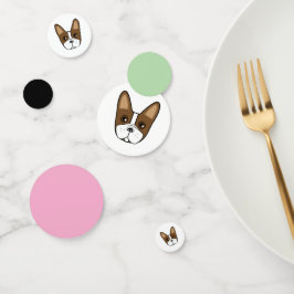 Brown Stripe French Bulldog Face Table Confetti Konfetti