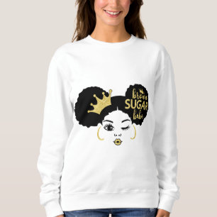 Brown Sugar Babe in Schwarz und Gold Sweatshirt