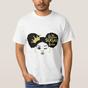 Brown Sugar Babe in Schwarz und Gold T-Shirt