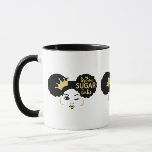 Brown Sugar Babe in Schwarz und Gold Tasse
