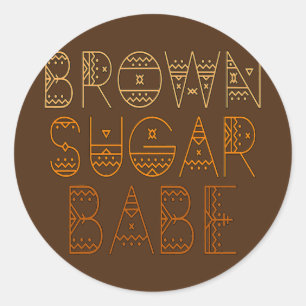 Brown Sugar Babe Melanin Girl Runder Aufkleber